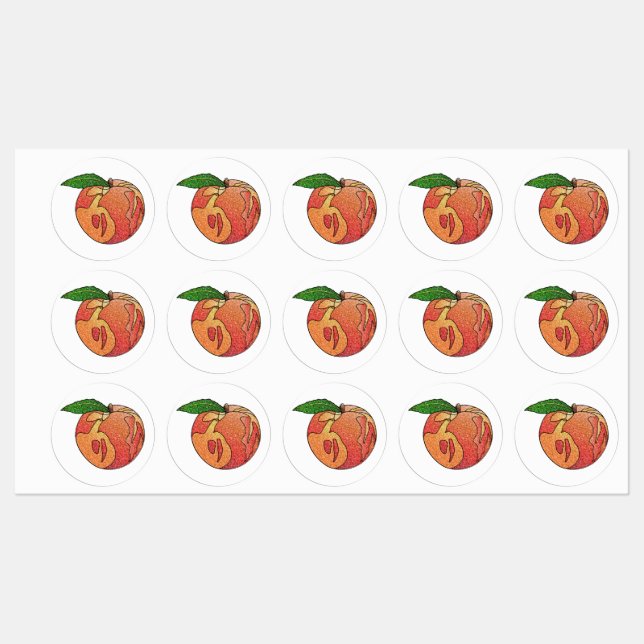 Glitter Peach Labels (Sheet)