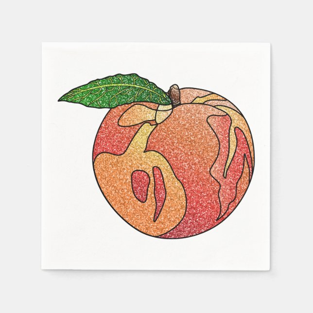 Glitter Peach Napkins (Front)