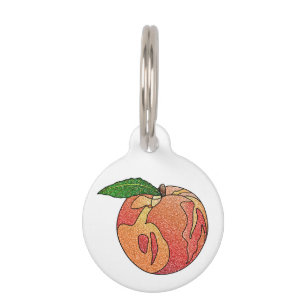 Glitter Peach Pet ID Tag