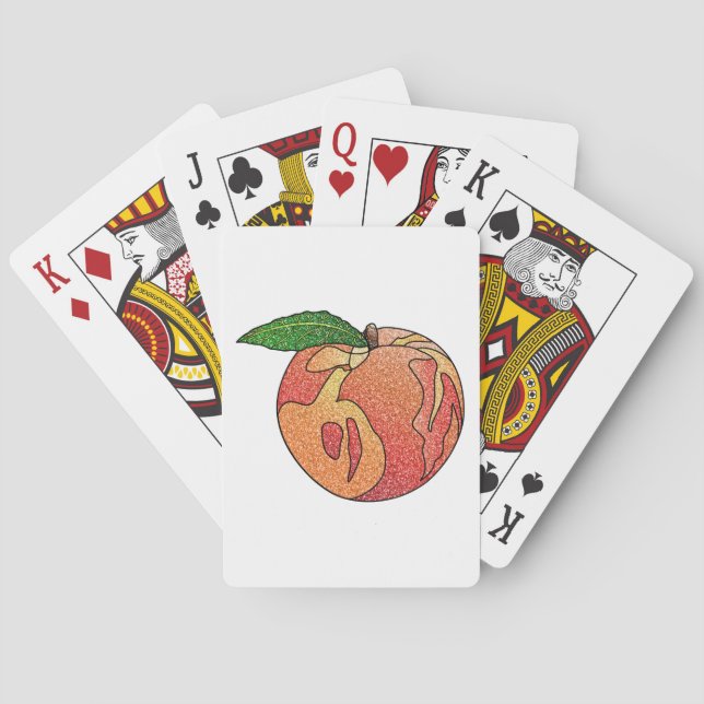 Glitter Peach Poker Cards (Back)