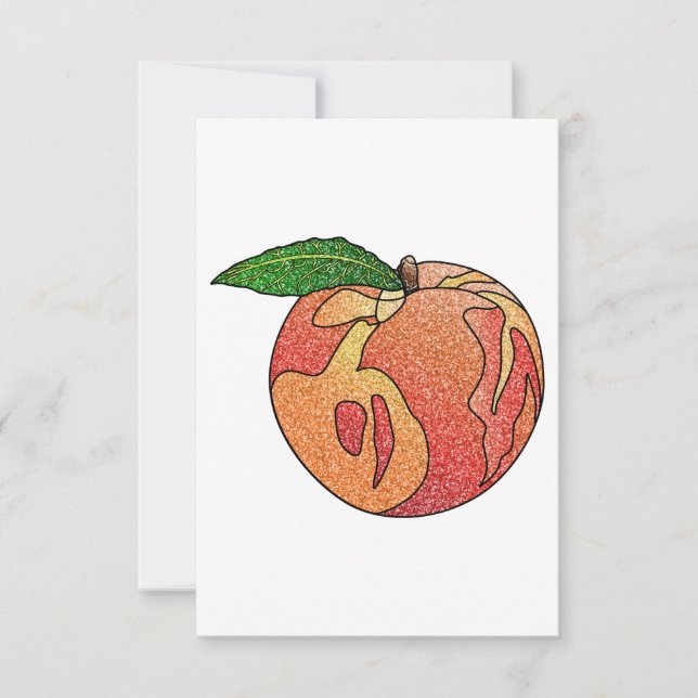 Glitter Peach Thank You Card (Front)