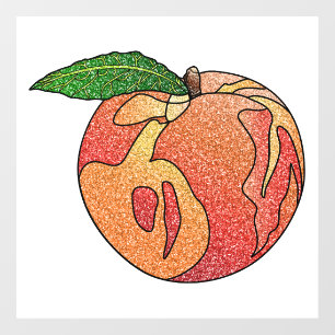 Glitter Peach Window Cling
