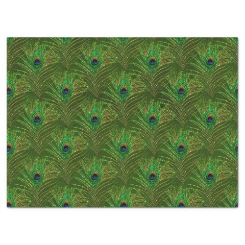 Glitter Peacock Feather Series Design 3 Tissue Paper