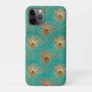 Glitter Peacock Feathers Pattern iPhone 11 Pro Case