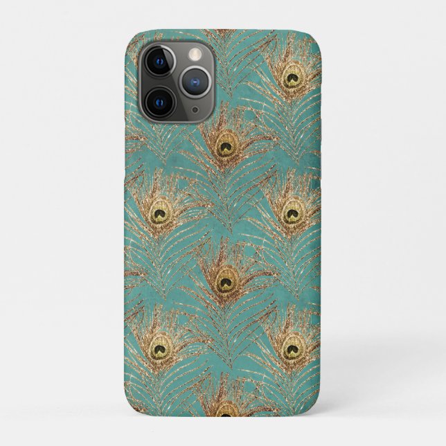 Glitter Peacock Feathers Pattern   Case-Mate iPhone Case (Back)