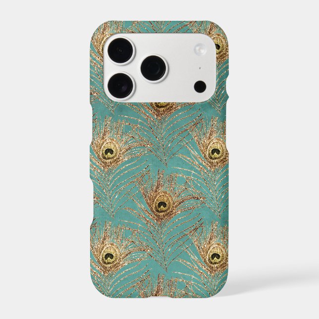 Glitter Peacock Feathers Pattern   Iphone Case (Back)