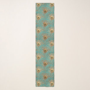 Glitter Peacock Feathers Pattern Scarf