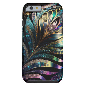 Glitter Peafowl Feather Tough iPhone 6 Case