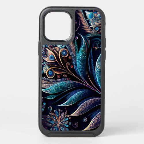 Glitter Peafowl Feather OtterBox Symmetry iPhone 12 Pro Case