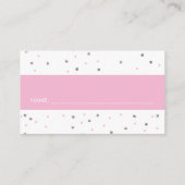 Glitter & Pearls Diaper Raffle Ticket, Pink Gray Business Card (Back)