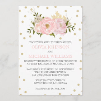 Glitter Peony Wedding Invitations