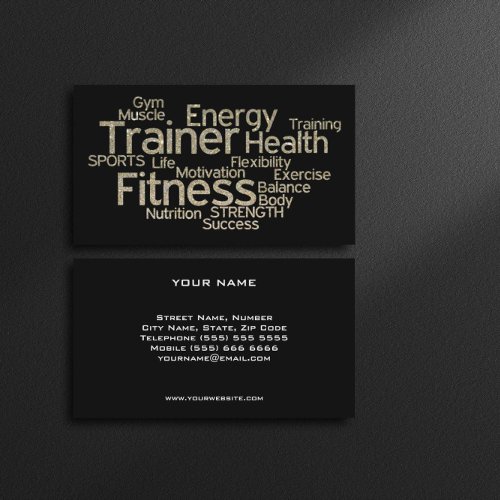 Glitter Personal Trainer Business Card