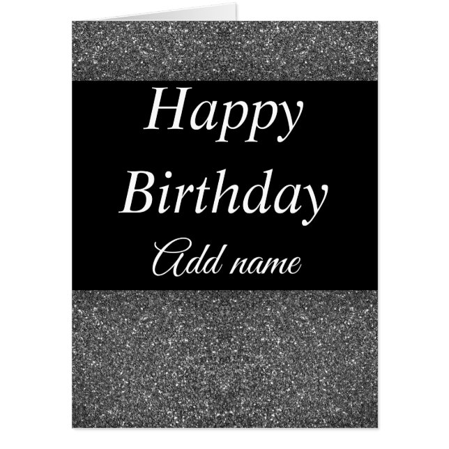 Glitter personalised birthday card (Front)