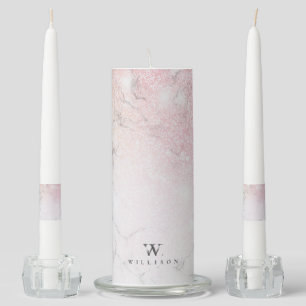 Glitter Personalized Marble Unity Candle Set