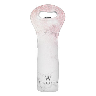 Glitter Personalized Marble Wine Bag