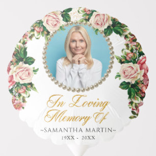 Glitter Photo Funeral Memory Memorial Balloon