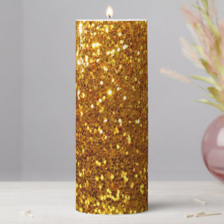 Glitter Pillar Candle