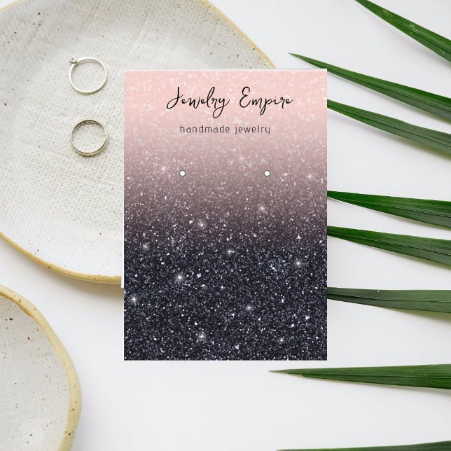 Glitter Pink And Black Earning Holder Business Card (Creator Uploaded)