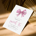 Glitter PInk Bow Sweet 16 Birthday Party Invitation<br><div class="desc">Glitter Pink Bow Sweet 16 Birthday Party. Available dgitally and printed. A little glitz with a pretty pink bow with a touch of faux glitter, and sweet 16 is in a set informal style script. Easily personalise the rest of the text to your own details. You can also change the...</div>