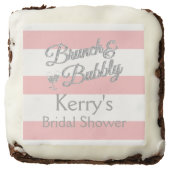 Glitter, Pink Bridal Shower Brownies (Front)