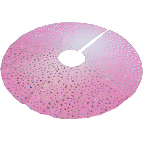 Glitter Pink Cheetah Print Brushed Polyester Tree Skirt