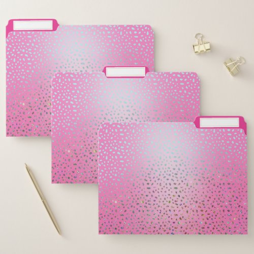 Glitter Pink Cheetah Print File Folder