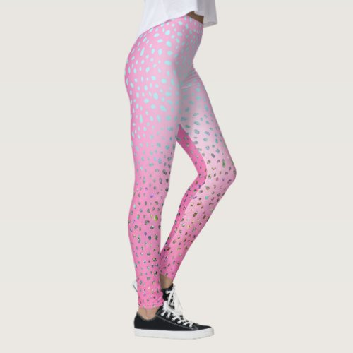 Glitter Pink Cheetah Print Leggings