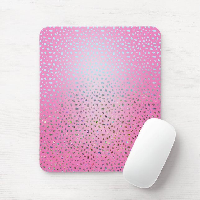Glitter Pink Cheetah Print Mouse Pad (With Mouse)