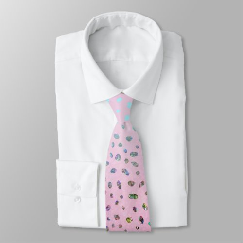 Glitter Pink Cheetah Print Neck Tie