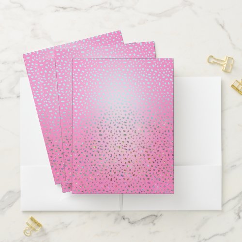 Glitter Pink Cheetah Print Pocket Folder