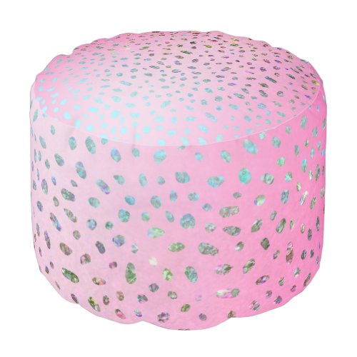 Glitter Pink Cheetah Print Pouf