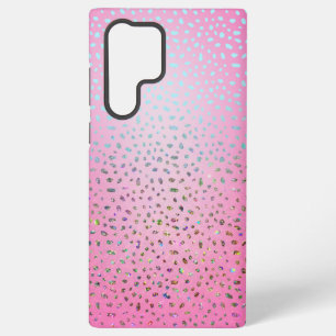 Glitter Pink Cheetah Print Samsung Galaxy S22 Ultra Case