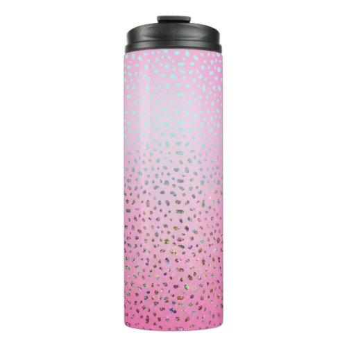 Glitter Pink Cheetah Print Thermal Tumbler