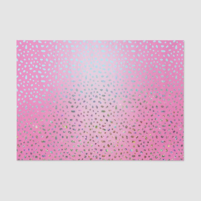 Glitter Pink Cheetah Print Tissue Paper (Front)