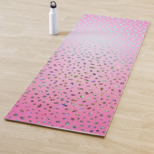 Glitter Pink Cheetah Print Yoga Mat (In Situ)