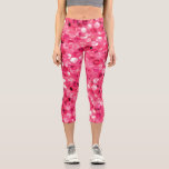 Glitter Pink Circles Capri Leggings Glitter Pink Circles Capri Leggings