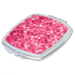Glitter Pink Circles Compact Mirror Glitter Pink Circles Compact Mirror