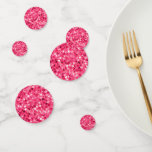 Glitter Pink Circles Confetti