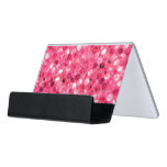 Glitter Pink Circles Desk Business Card Holder