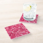 Glitter Pink Circles Glass Coaster Glitter Pink Circles Glass Coaster