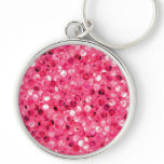 Glitter Pink Circles Keychain