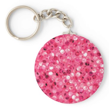 Glitter Pink Circles Keychain
