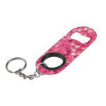 Glitter Pink Circles Keychain Bottle Opener