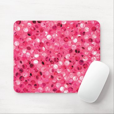 Glitter Pink Circles Mouse Pad