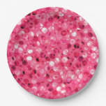 Glitter Pink Circles Paper Plates