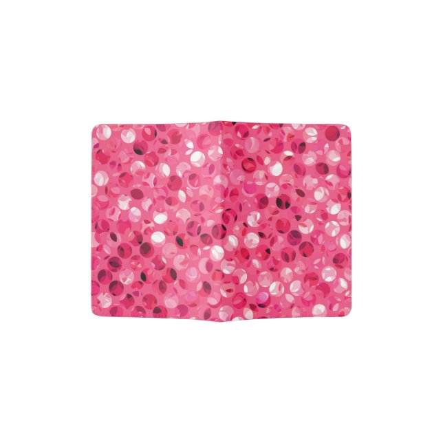 Glitter Pink Circles Passport Holder (Opened)