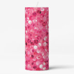 Glitter Pink Circles Pillar Candle
