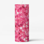 Glitter Pink Circles Pillar Candle Glitter Pink Circles Pillar Candle