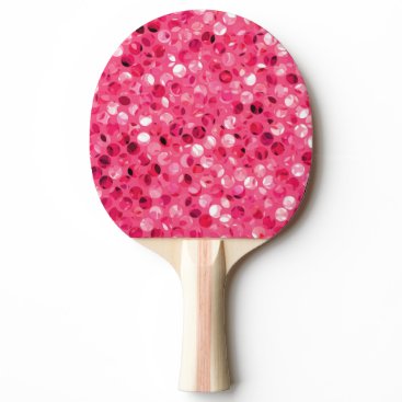 Glitter Pink Circles Ping Pong Paddle