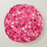 Glitter Pink Circles Round Pillow Glitter Pink Circles Round Pillow